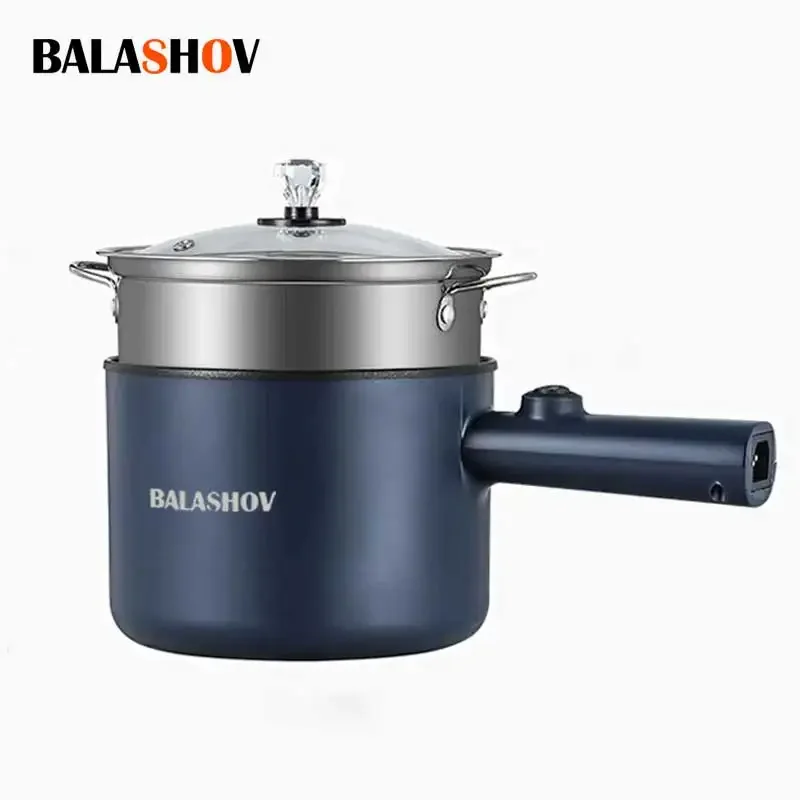 Mini Electric Cooker Multi-Function All-In-One Pot Double Layer Household Noodle Cooker Non-Stick Hot Pot Kitchen Tool