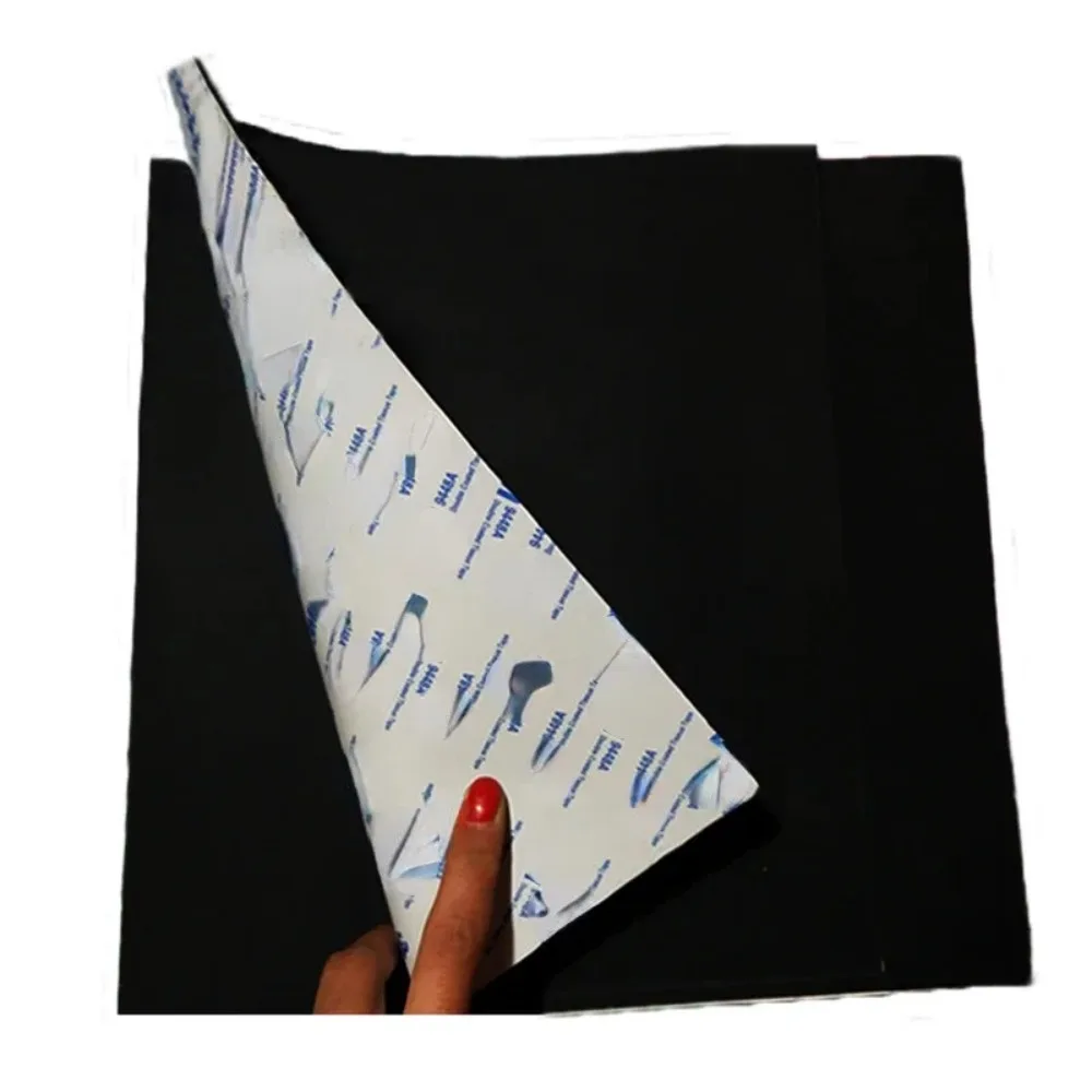 500x500mm Black Silicone Rubber Sheet Self Adhesive High Temp Mat