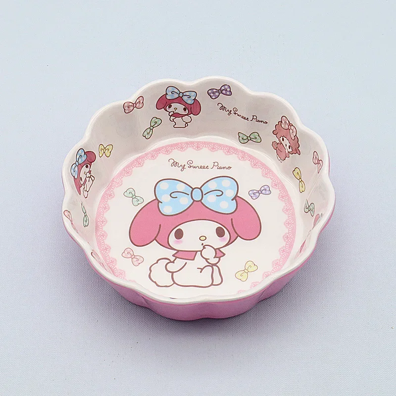 

Прекрасная кружевная миска Kuromi My Melody, миска для фруктового салата, студенческая миска, меламиновая миска, высококачественная посуда, подарок
