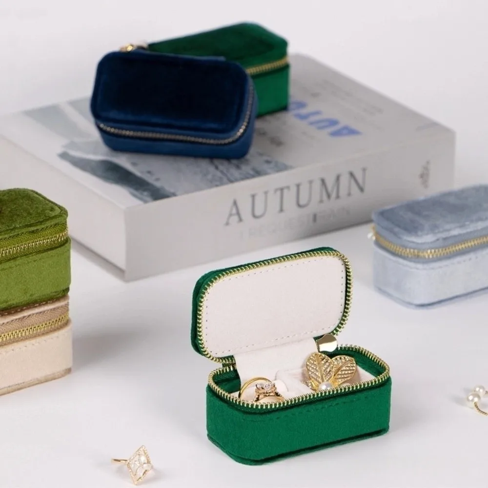 Storage Case Engagement Ring Box Necklace Fashion Accessories Vintage Ring Case Ring Display Velvet Mini Velvet Jewelry Box