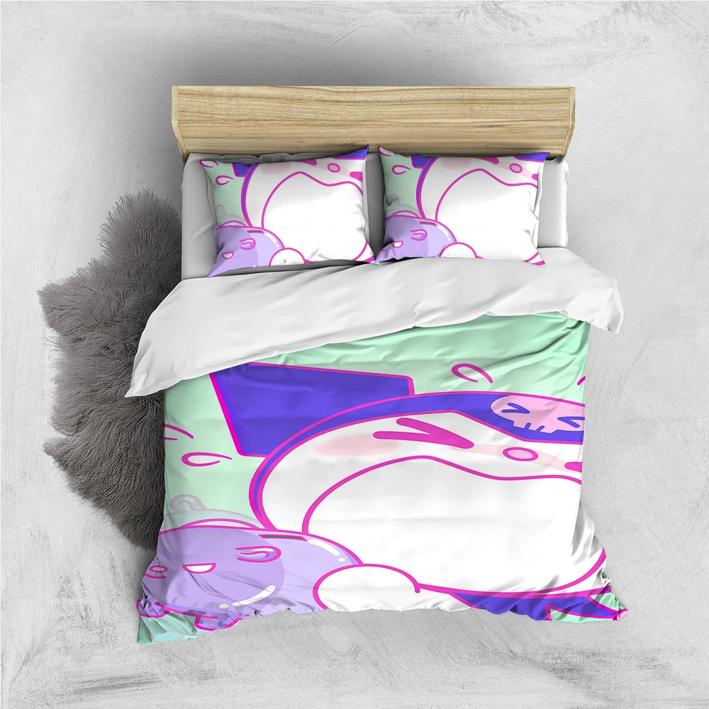 

K-KuromiS Cute Duvet Cover Set Home Style Bedding Soft Laundry Cotton Bed 3 Piece Set Student Dormitory Gift