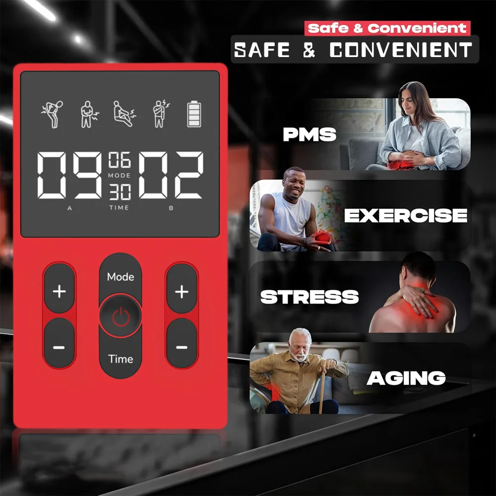Meridian Massager EMS Multifunctional Massager with 12 Modes and 36 Levels of Intensity Timed Dual Channel Output Massager