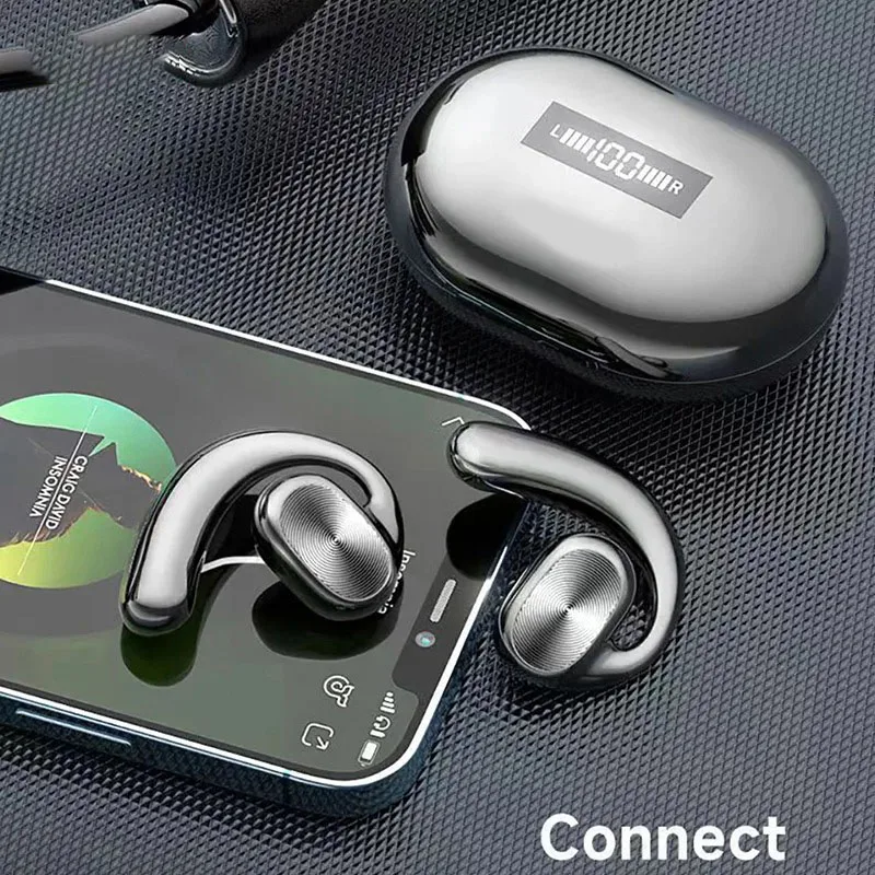 J99 سماعات أذن لاسلكية بلوتوث 9D سماعات صوت ستيريو الأذن هوك الرياضة العظام التوصيل سماعات LED عرض سماعة #6