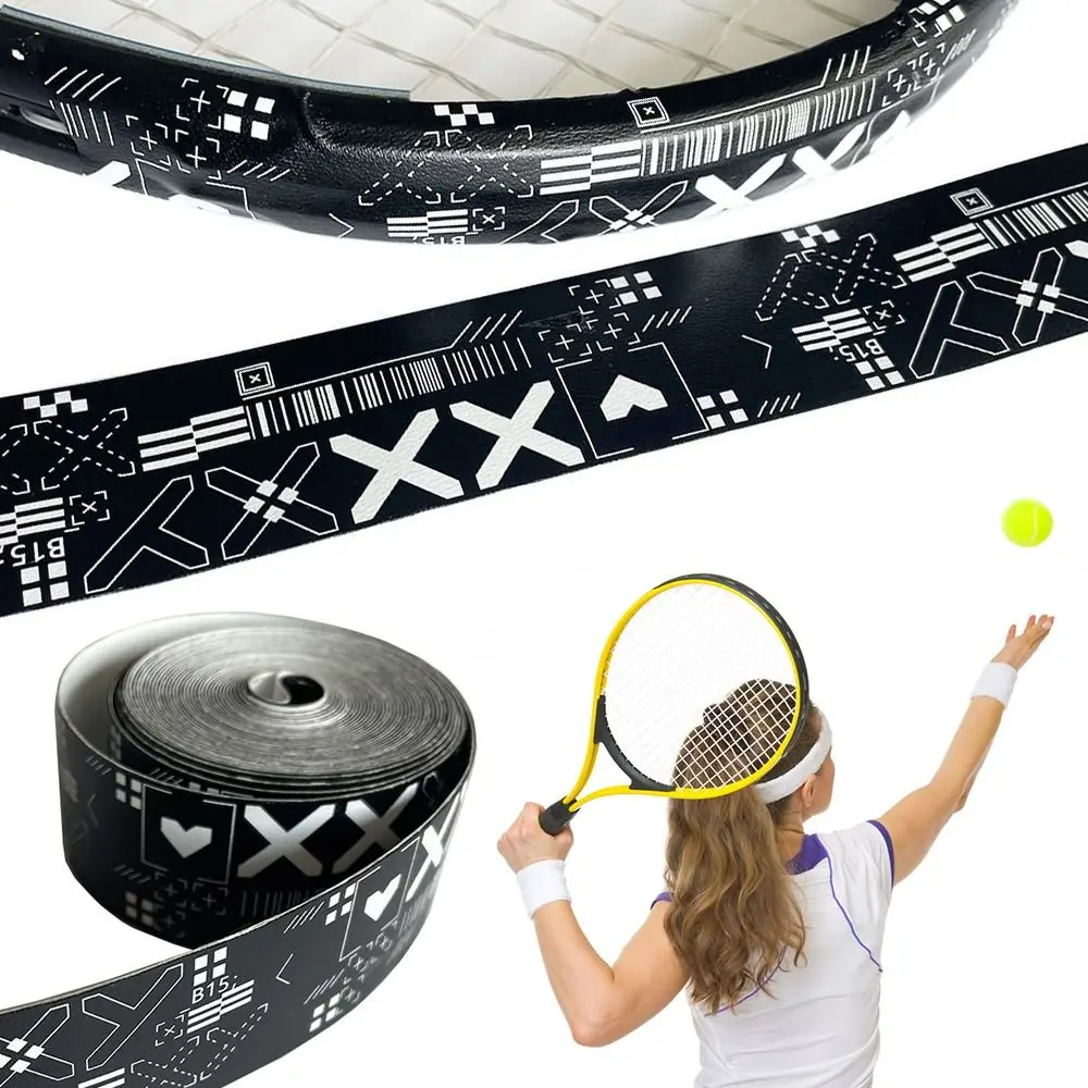 Black White Printing Scratch Prevent Frame Head Protection Sticker Tennis Racket Protective Tape Reduce Impact And Friction