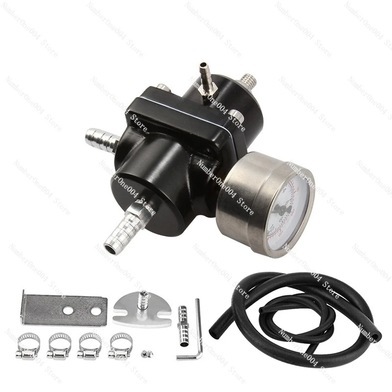 

Universal Car Modification Fuel Booster Valve with Gauge, Adjustable Fuel Pressure Regulator, Auto Parts