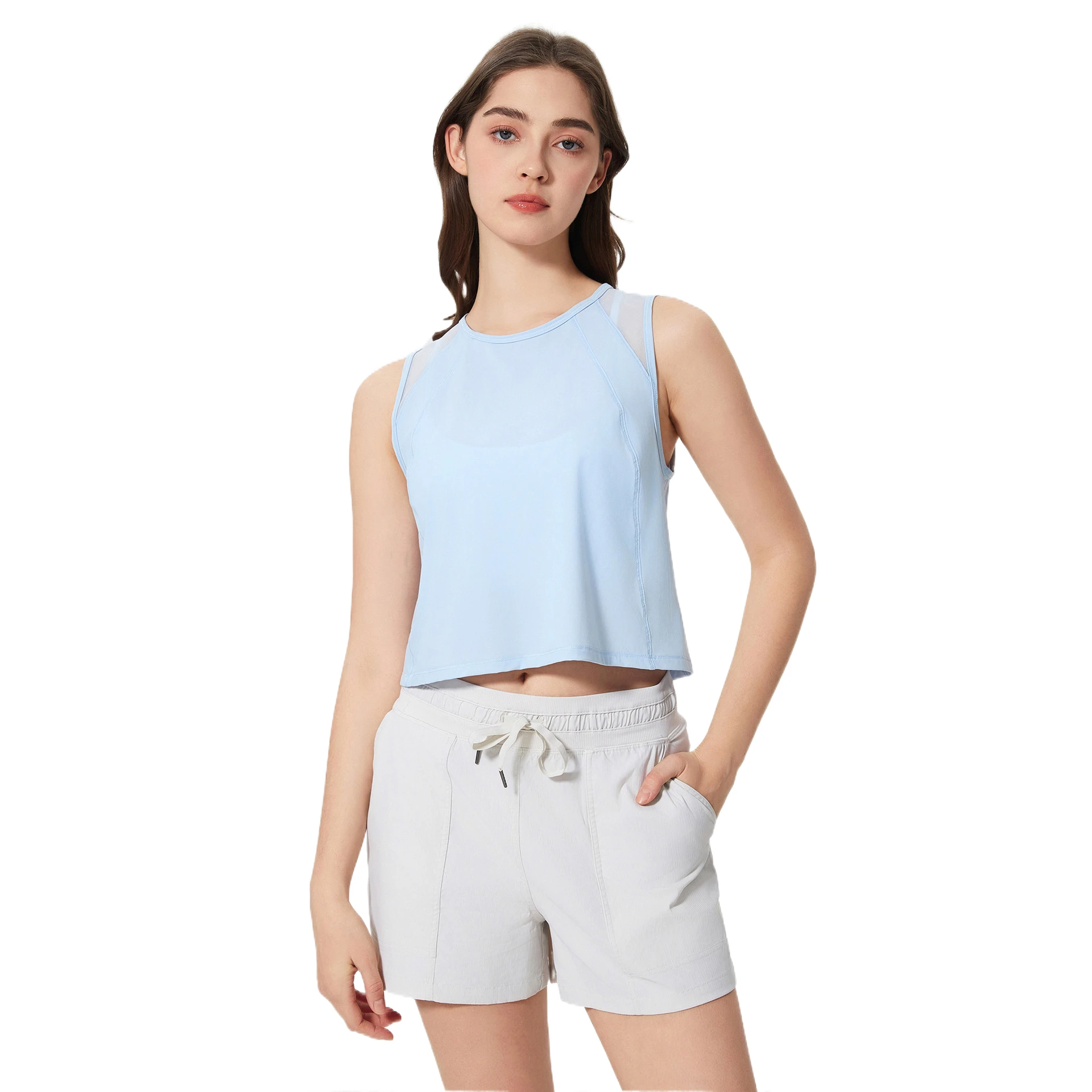 

Mermaid Curve New Sleeveless Vest Navel Short Sexy Hollow Quick-drying Breathable Sports Leisure Yoga Clothes