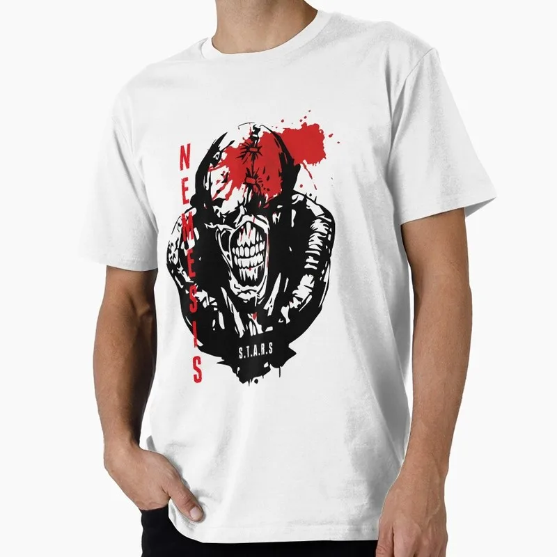 Vintage Resident Evil Nemesis T‑Shirt Biohazard RE3 Horror Movie Game Graphic Print Tee Retro Unisex Streetwear Tops