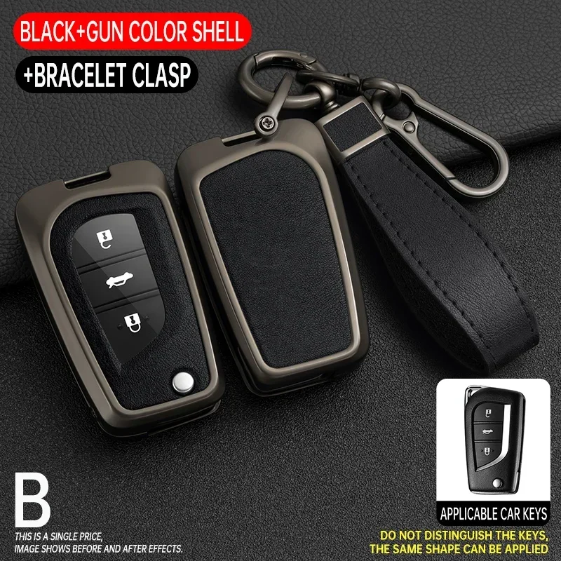 

Zinc Alloy Car Key Cover Case For Toyota Auris Corolla Avensis Verso Yaris Aygo Scion TC IM 2015-16 Camry RAV4 Car Accessories