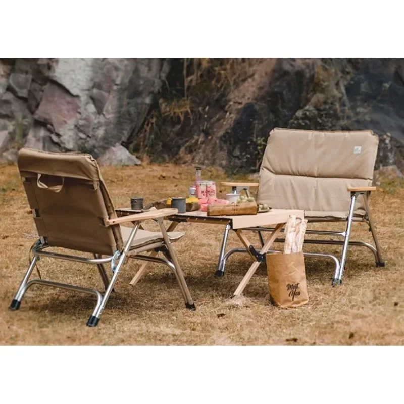 Outdoor Camping Portable Folding Chair Aluminum Alloy Picnic Fishing Leisure Chair Double Sofa Chair