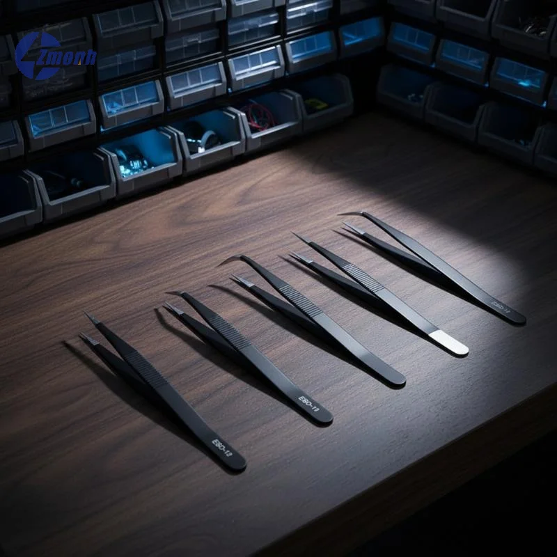 New！10pcs Stainless Steel Precision Antistatic Electrostatic Tweezers Set Professional Electronic Maintenance Tools