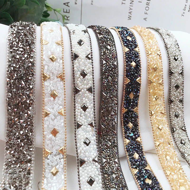 Diamond Band Diy Clothing Code Chain Iron Diamond Band Lace Diamond Band Gemstone Diamond Band Rubber Mesh Lace