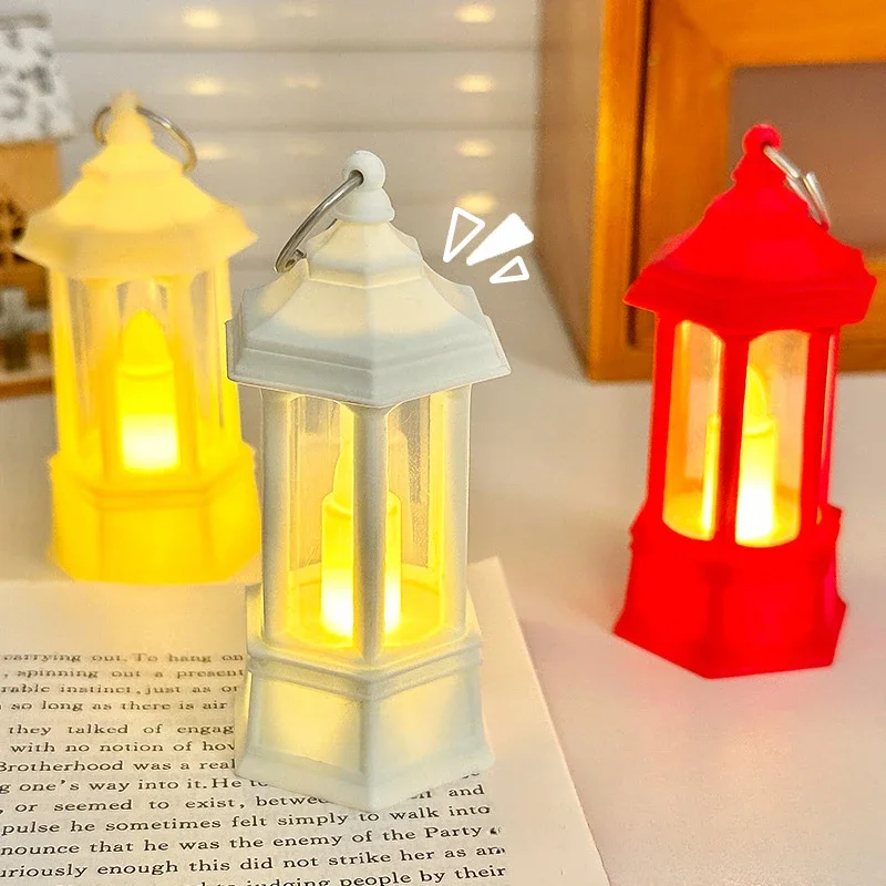 Retro Portable Lantern Energy-saving Glare Free Shatterproof Battery Powered Flickering Candle Light Xmas Halloween Party Decor