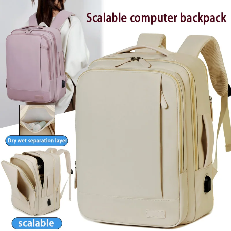 Mochila para computador de viagem comercial, mochila de grande capacidade, mochila para laptop, mochila multifuncional e expansível