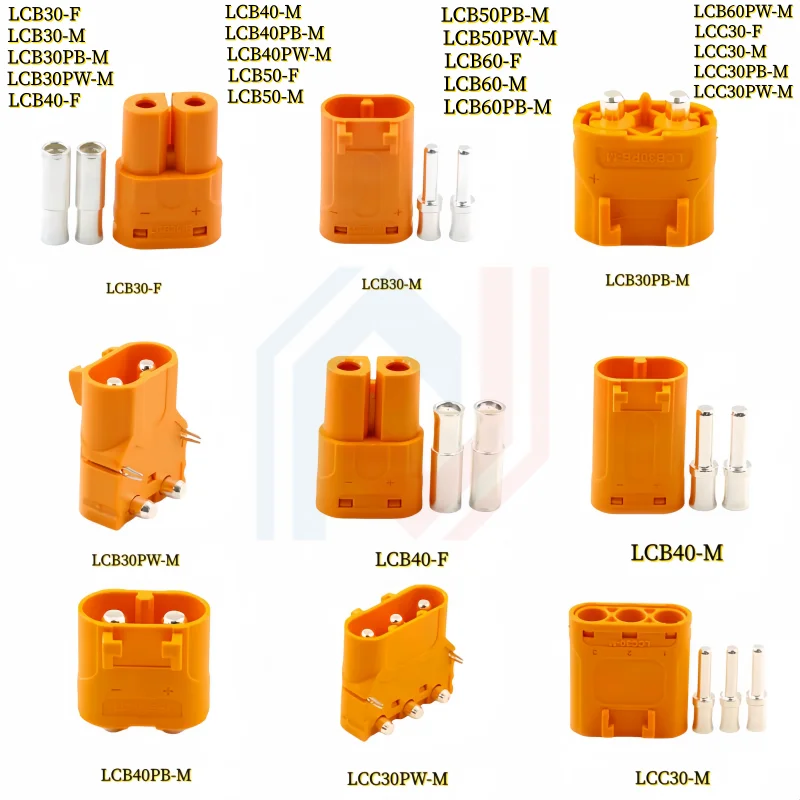 

LCC30 LCB30 LCB40 LCB50 LCB60 Copper Silver Plated Lithium Battery Connector For Smart Appliance Male Female LCB30PB-M
