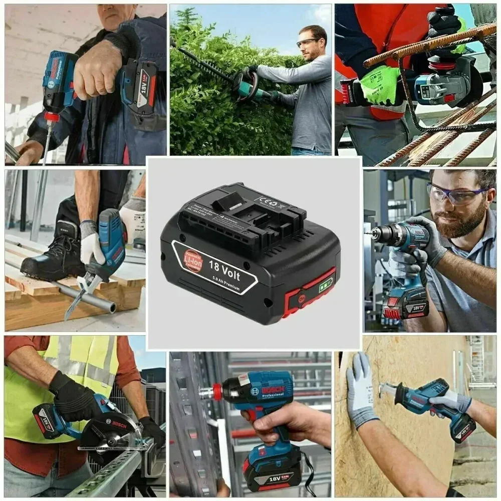 ボッシュ用充電式リチウムイオンバッテリー,オリジナルバックアップバッテリー,bat609,18ボルト,6.0ah,8ah,18 v,6ah