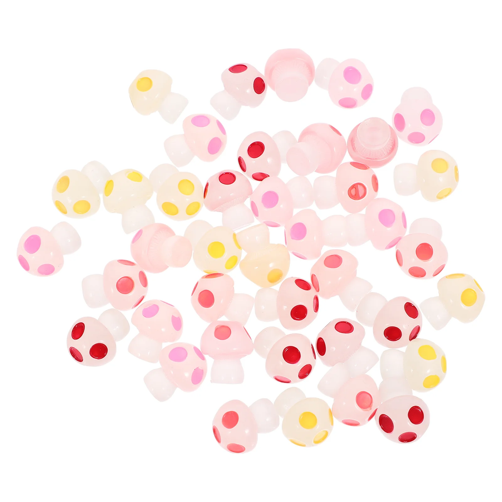 

40Pcs Micro Landscape Luminous Mushroom Decor Resin Durable Simulation Mushrooms for Fairy Garden Succulent Pot Indoor Outdoor