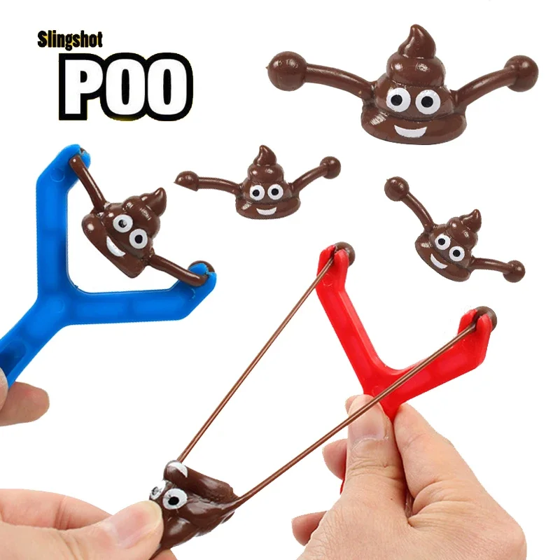 Cartoon Poop Slingshot Toys Kids Birthday Gifts Boy Girl Party Favor Adult Games Gifts Children's Day Carnival Goodie Bag Filler