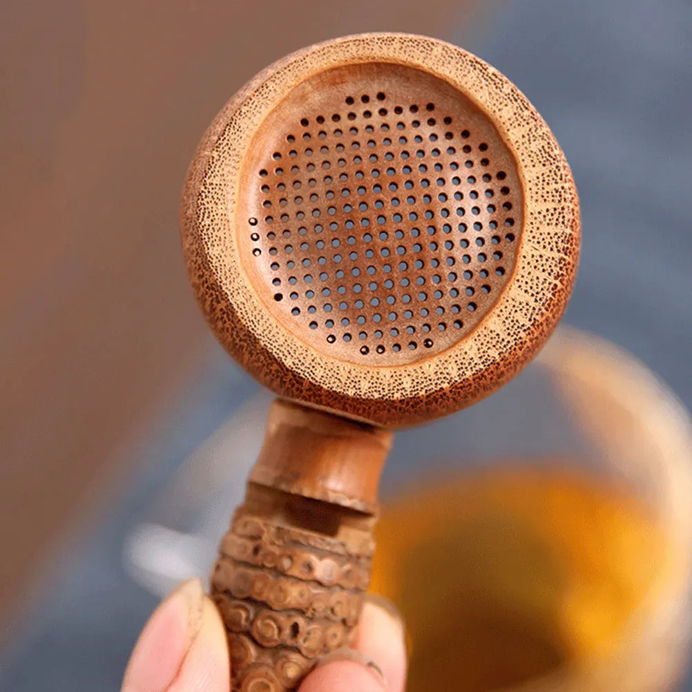 

Ergonomic Bamboo Strainer Japanese Style Filter Infuser Mesh For Leaves Wear-Resistant Long Lasting Gift Kitchen Bar