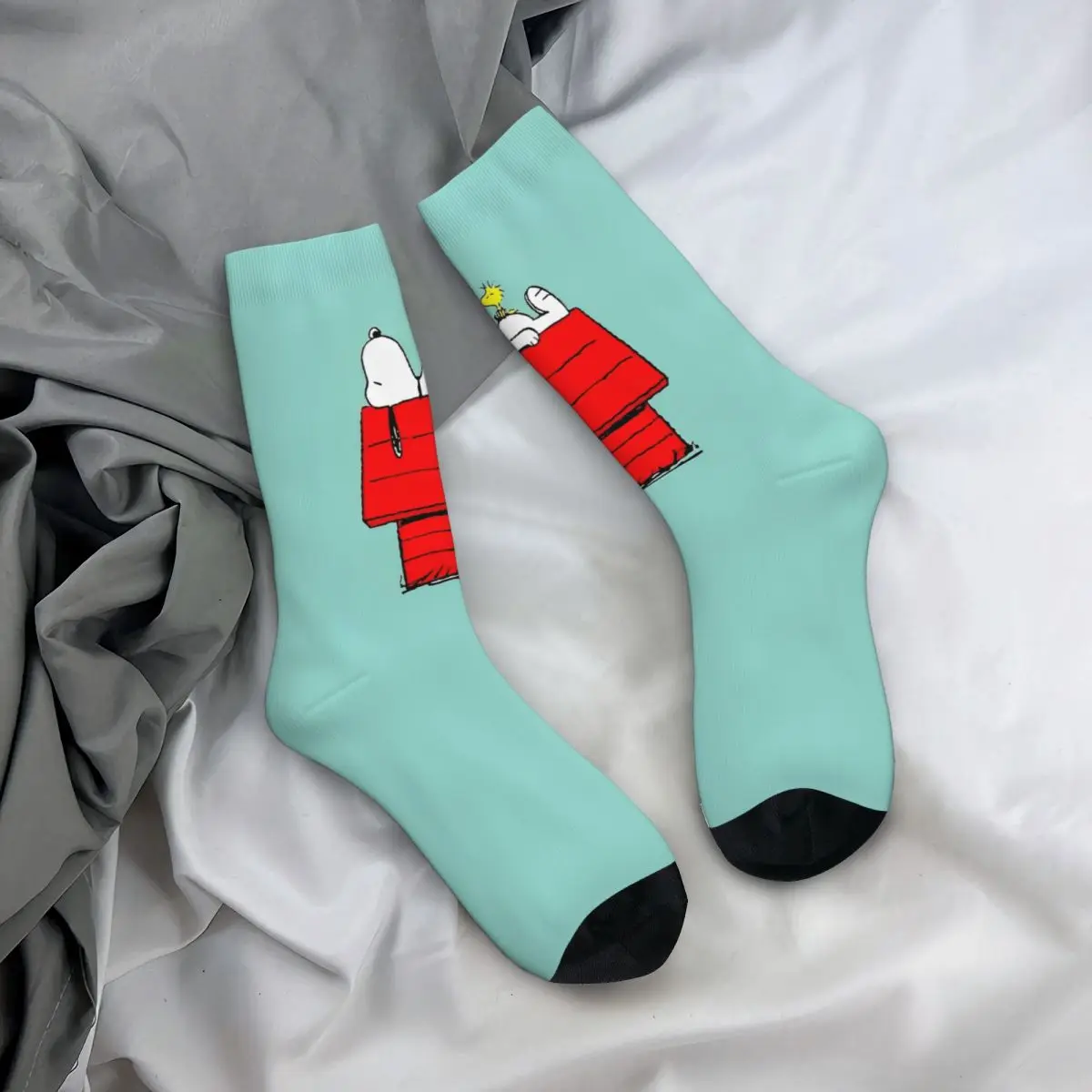 Snoopile-Chaussettes coordonnantes imprimées pour couple, bas d'hiver, chaussettes confortables Kawaii, chaussettes de course