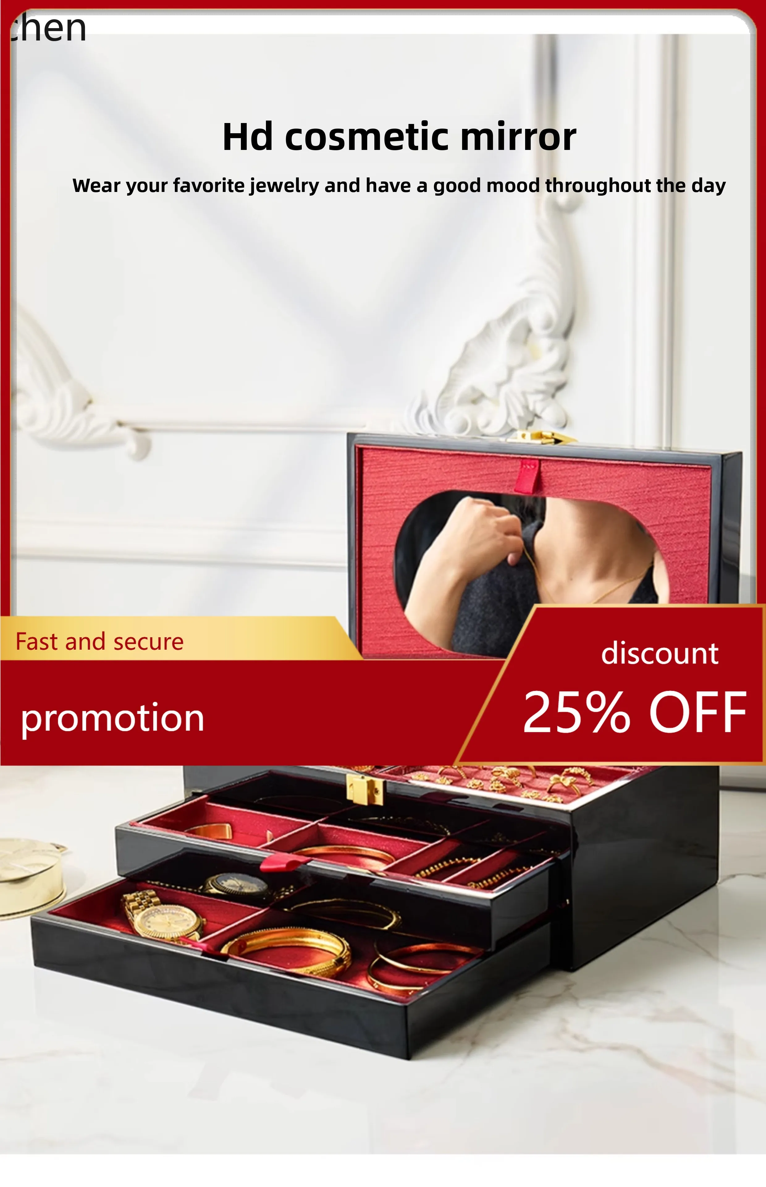 

ZMLjewelry box multi-layer drawer jewelry storage box high-end exquisite large-capacity anti-oxidation box