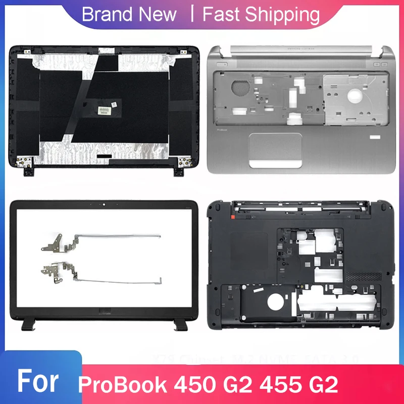 New Bottom Case For HP ProBook 450 G2 455 G2 Laptop LCD Back Top Cover Front Bezel Palmrest Upper Hinges Foot Pad Rear Lid Black