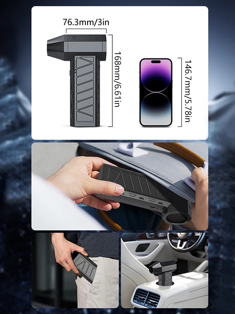 400000RPM Turbo Jet Blower Blowing/Suction Turbo Fan Car Vacuum Cleaner Compressed Air Duster Computer/Keyboard Cleaning Jet Gun