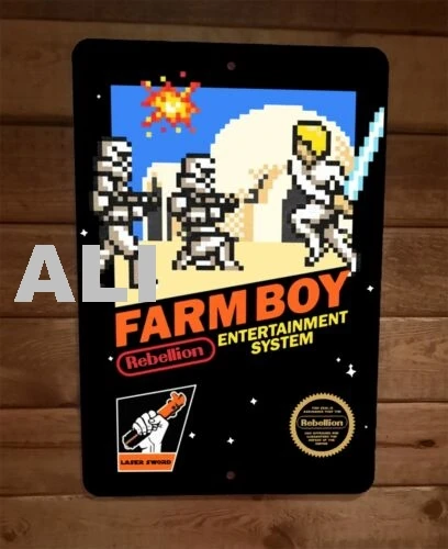 Farmboy Rebellion Entertainment System 8x12 Metal Wall Sign sign