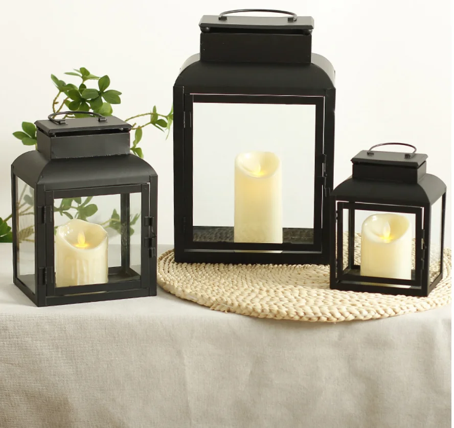 

3122610 Черный ветрозащитный фонарь-штормовка, декоративный светильник для дома, подсвечник-фонарь, напольный подсвечник, уличный ветрозащитный держатель для свечей, винтажный стиль