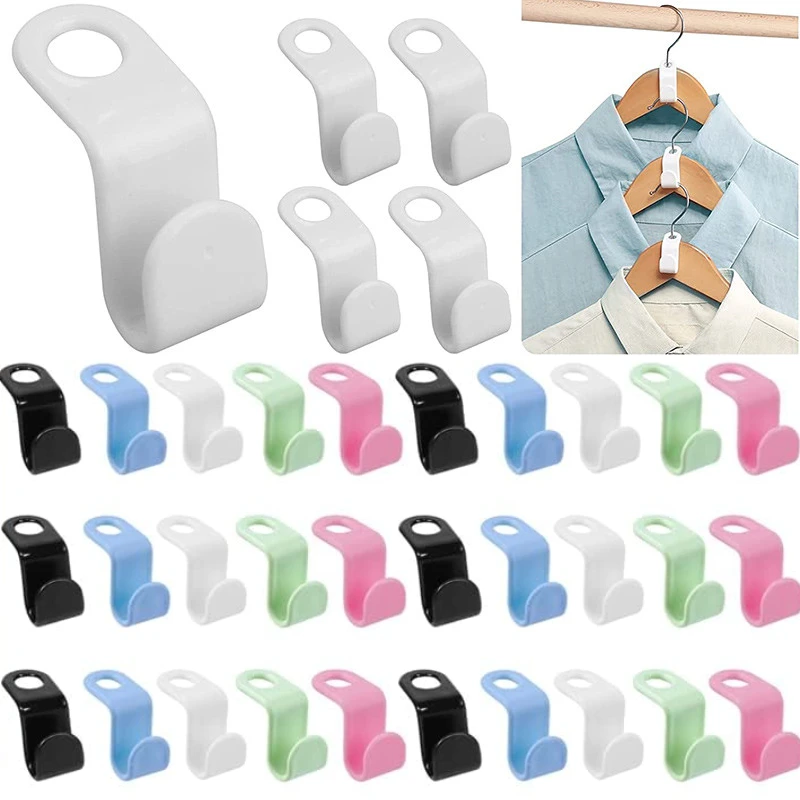 10/5Pcs Clothes Hanger Extenders Hooks Heavy Duty Cascading Connection Hooks Space Saving Clothes Organizer Closet Plastic Clips