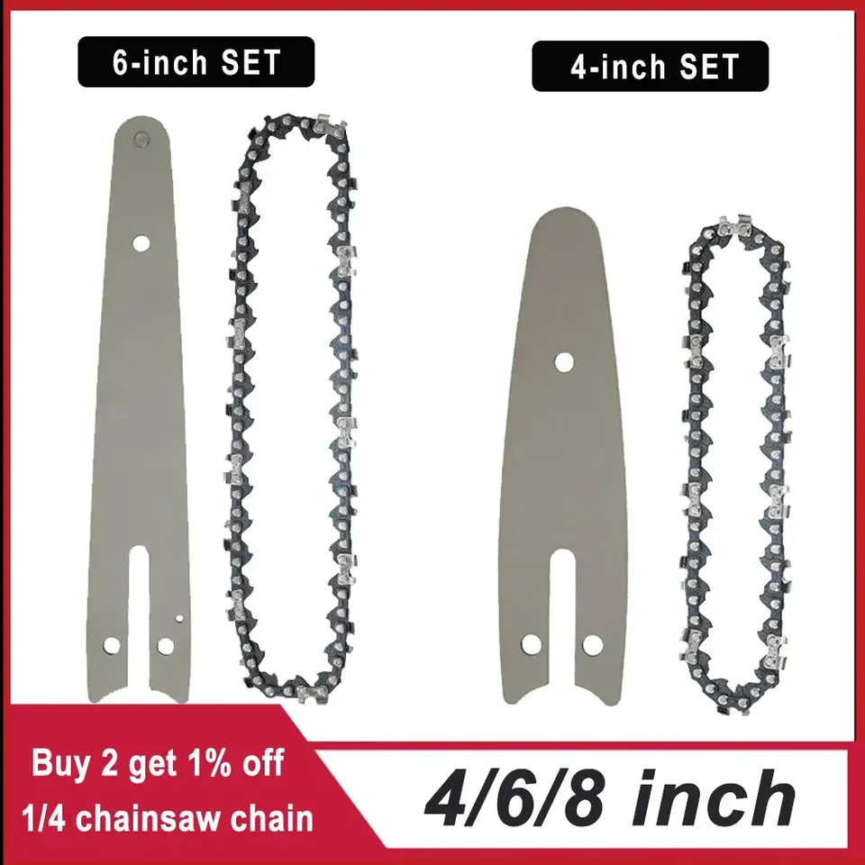  1/4 chainsaw chain 4/6/8 inch Mini Steel Chainsaw Chains Electric Chainsaws Accessory Chains Replacement Mini Electric Chainsaw 