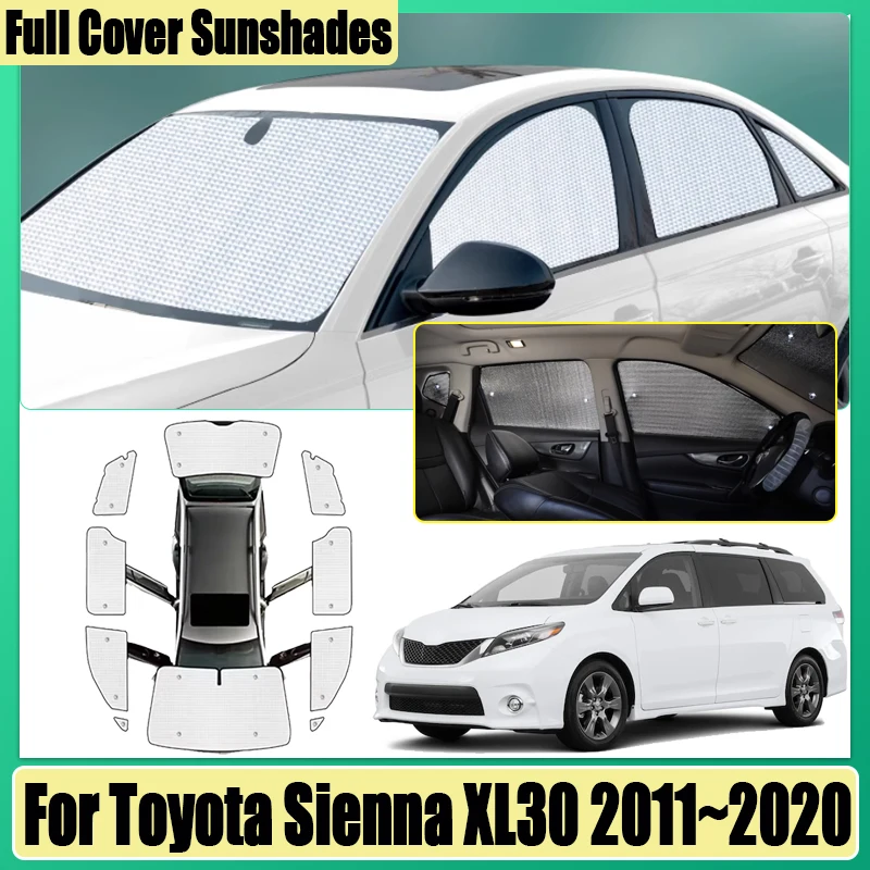 

Автомобильные чехлы для Toyota Sienna XL30 2011 2012 ~ 2020, автомобильный солнцезащитный козырек с полным покрытием, солнцезащитный козырек, анти-УФ-блоки для конфиденциальности, аксессуары
