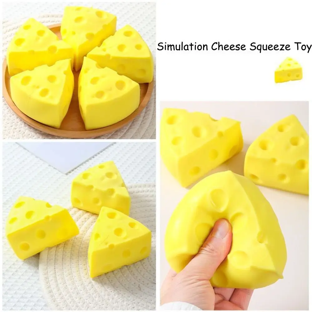 Squeeze Toy Simulation Cheese Squeeze Toys Soft Cute Decompressing Pinching Cheese Sticky Slow Rebound