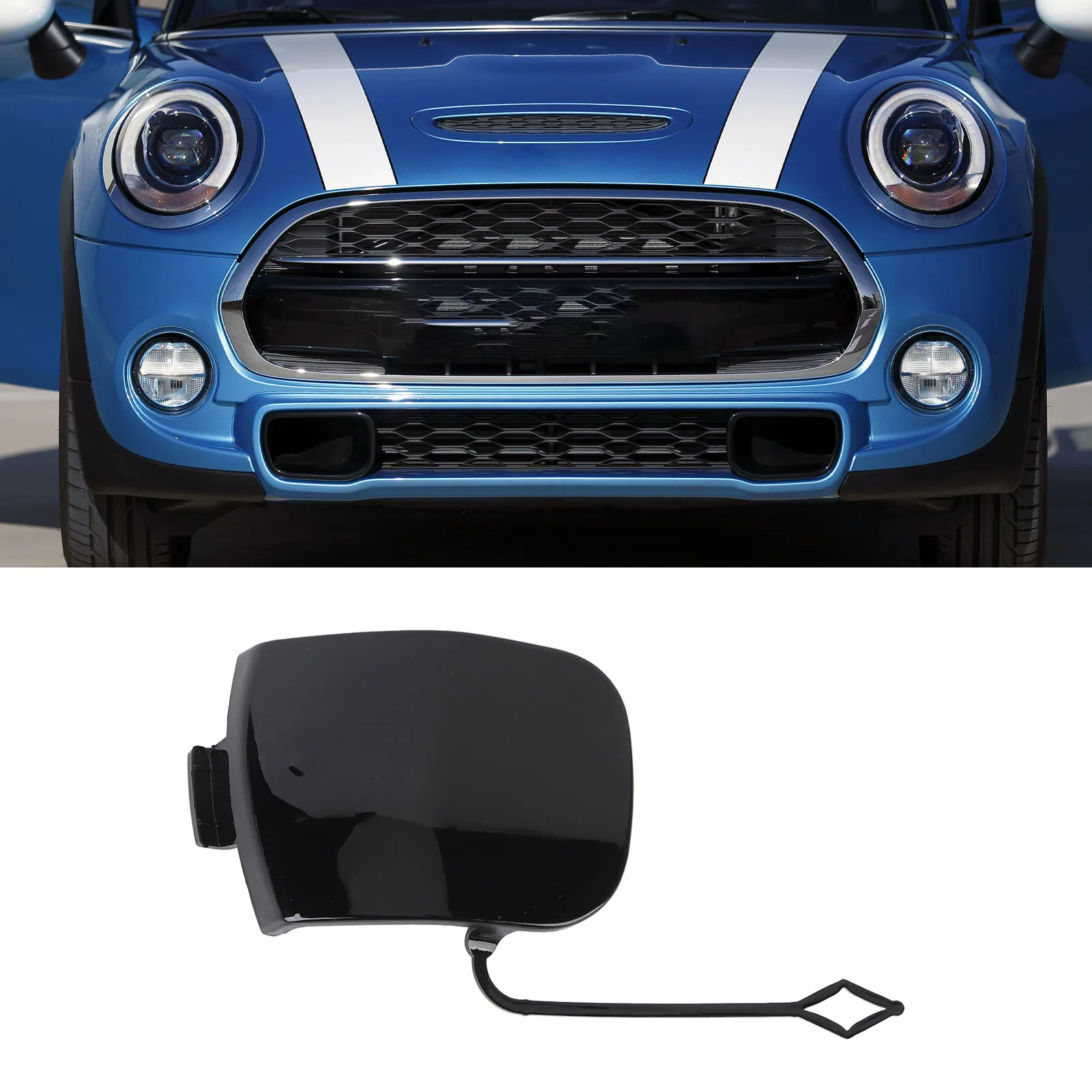 

Gloss Black Front Tow Hook Cover for Mini F55 F56 F57 (2014-2021) - OEM# 51117337796