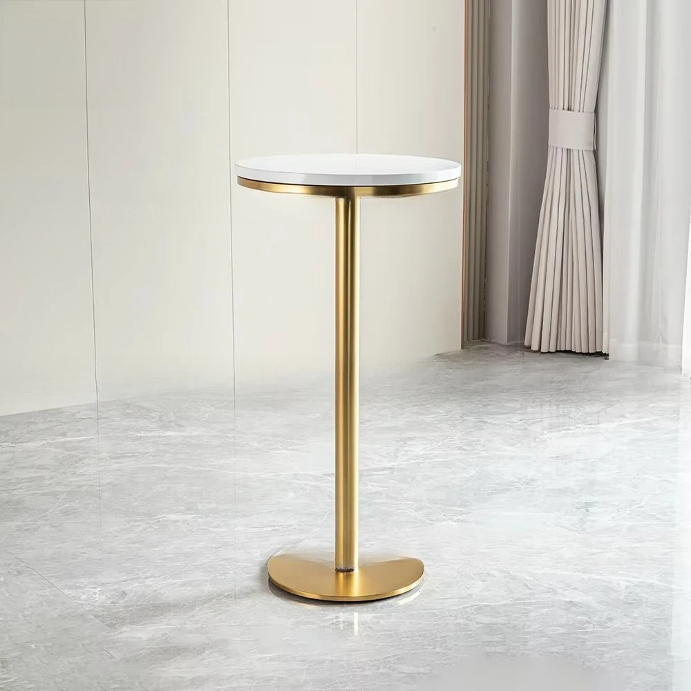 Juego de bar de muebles de exterior de alta gama, barra comercial de MDF, mesa alta, actividad moderna de barra de acero inoxidable