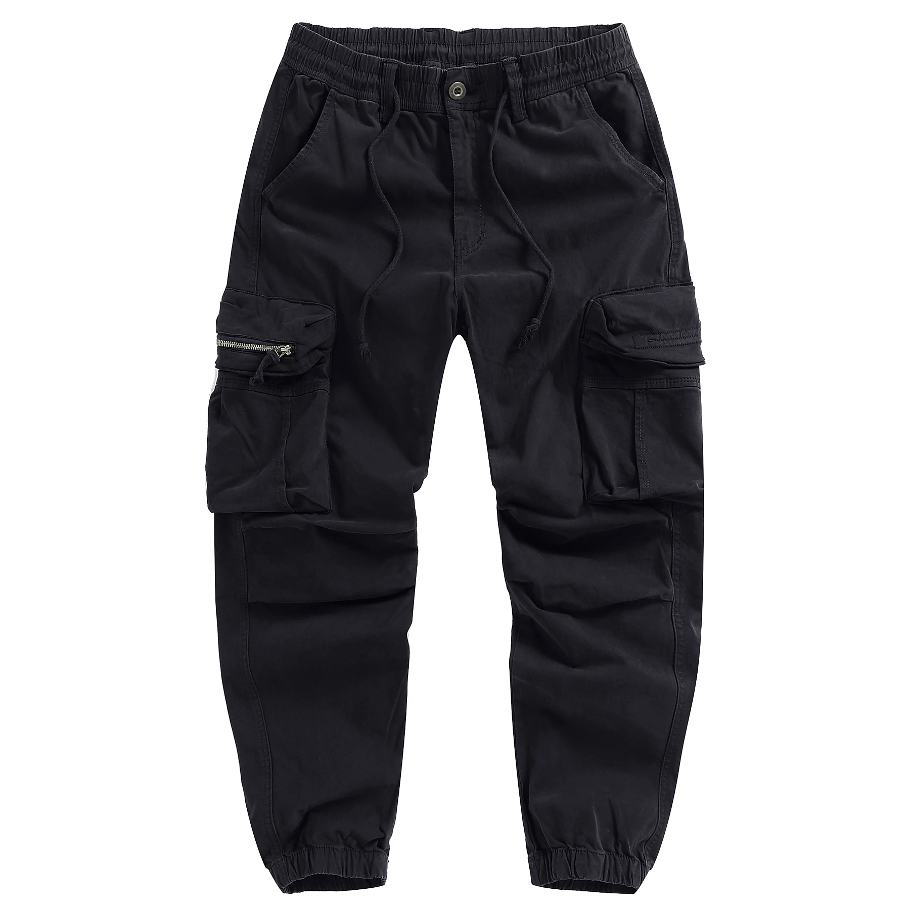 

Мужские однотонные повседневные брюки в стиле сафари, модные брюки с несколькими карманами на молнии, длинные брюки, мужские дышащие спортивные штаны