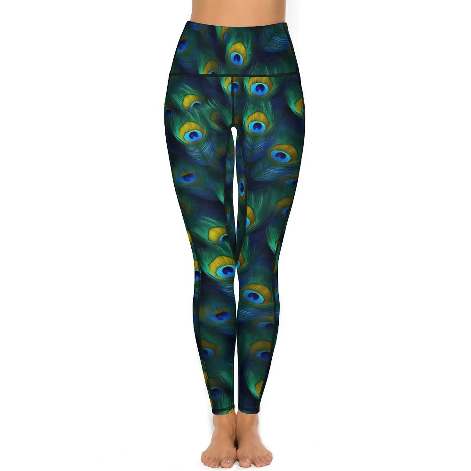 Pauwenveer legging sexy dierenprint fitness running yoga broek push-up elastische sport panty zakken schattig ontwerp leggings