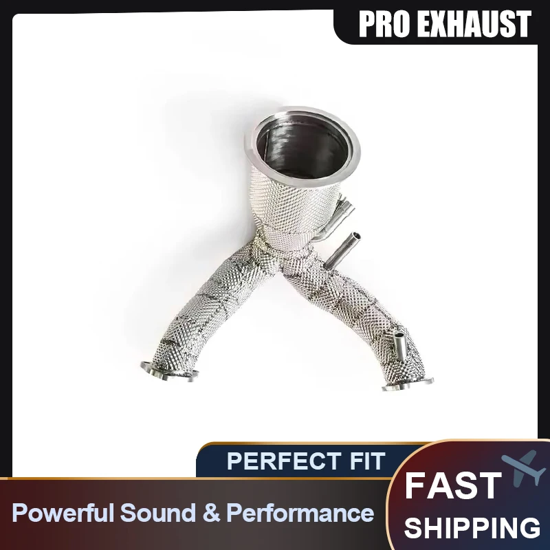 

PRO Ecnal for Porsche Cayenne 9Y0 E3 3.0T T304 Stainless Steel Sports WITH HEAT SHIELD Metal Catalytic with Downpipe