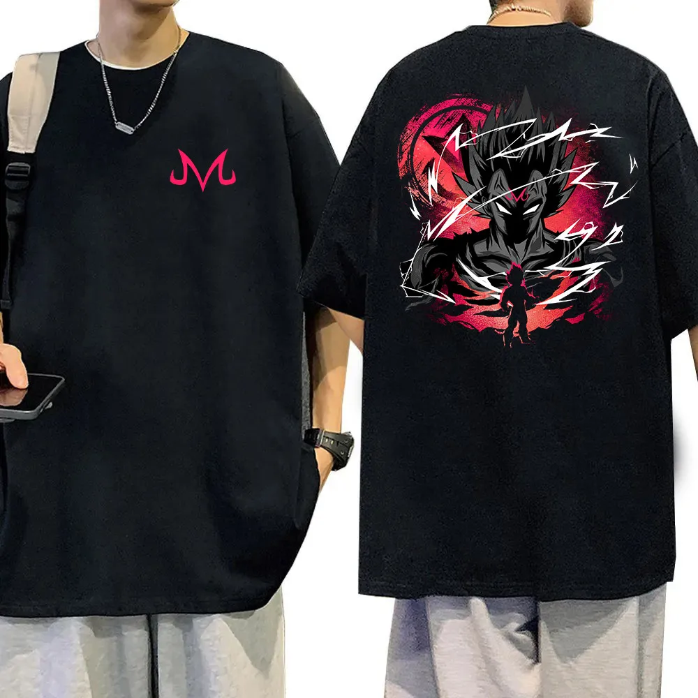 

Dragon Ball Anime Vegeta Printed Men Women Summer T-Shirt Casual Sports Fitness Loose Oversized Comfortable Cotton Short Sleeves