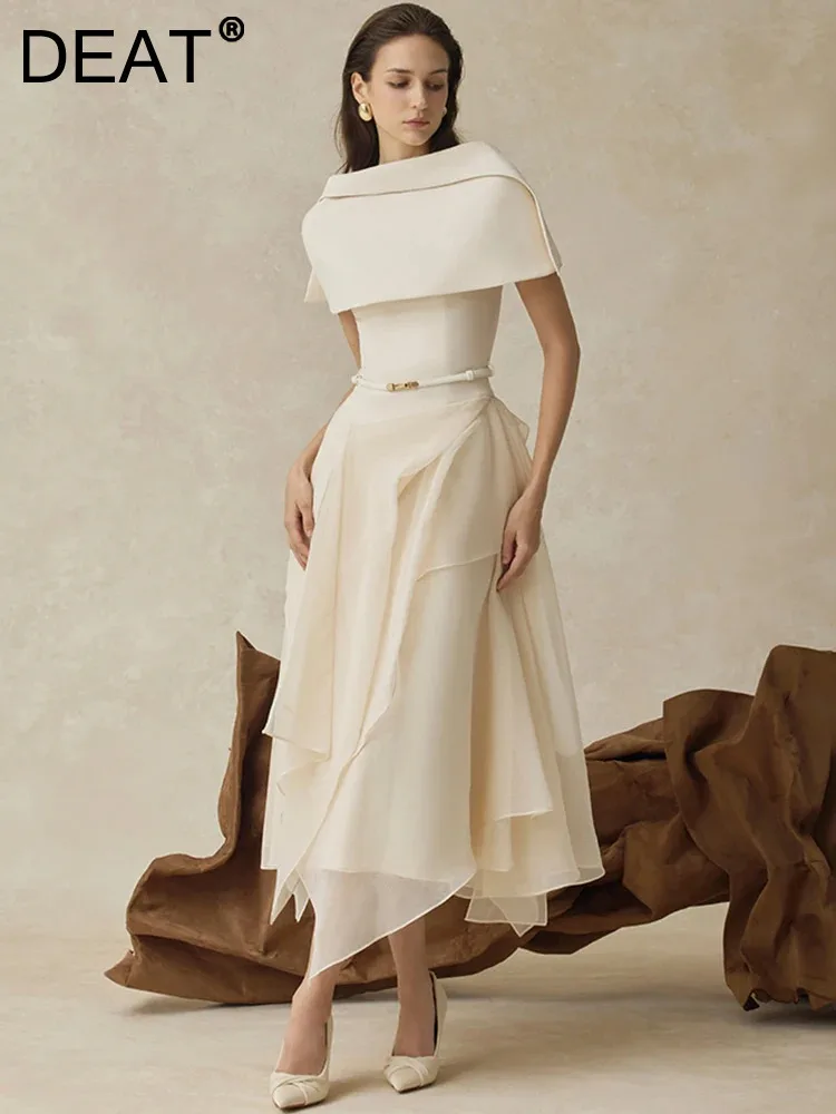 should formal dresses touch the floor LaDivine CC447 V-Neck Beaded Fringe Sleeve Satin Gown – Mother of Bride, Wedding Guest & Formal Wear main image 0