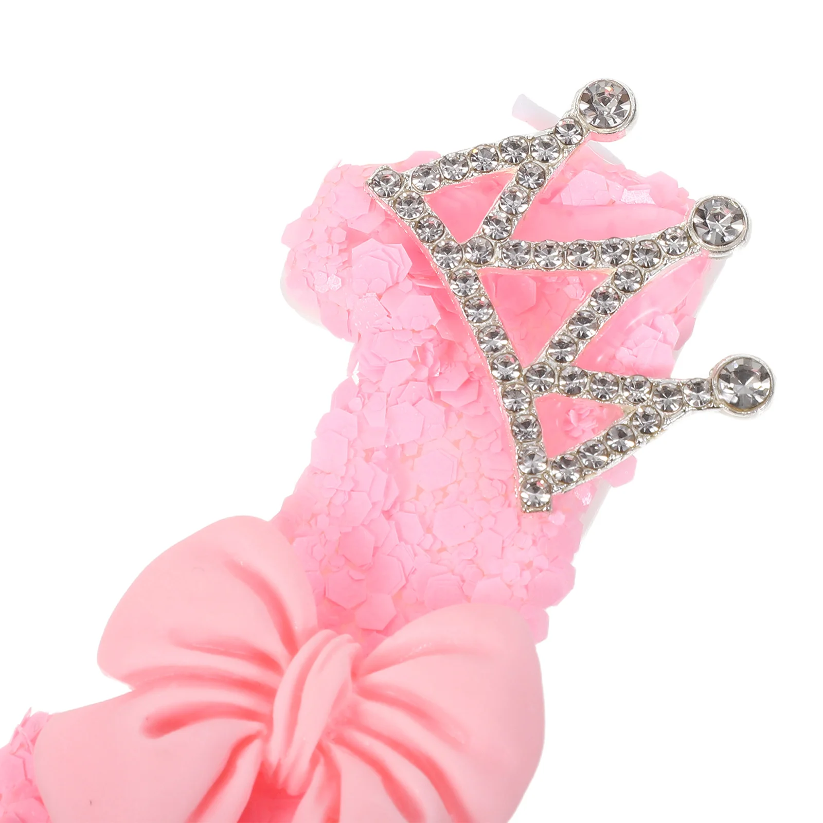 1St Birthday Pink Number One Cake Topper Bow Crown Design For Decor Graduation Celebration Numeric Candles