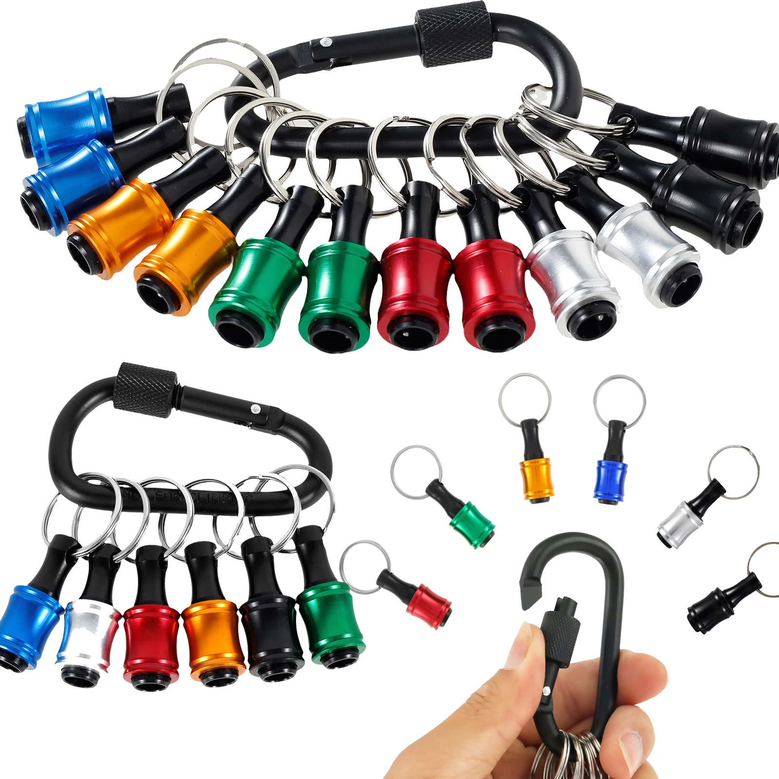 

Screwdrivers Bit Holder Portable 1/4 inch Hex Shank Bit holder Keychain Quick-change Extension Bar Keychain Drill Screw Adapter