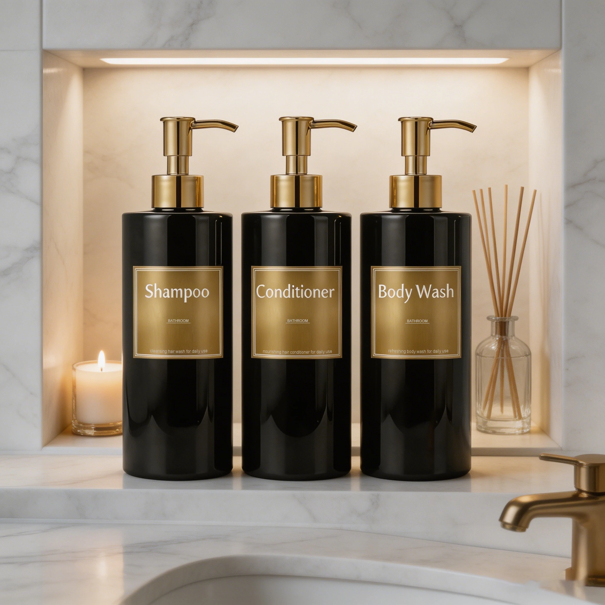Black Gold Refillable Soap Dis - Home Bathroom Soap Dispenser 评论和价格