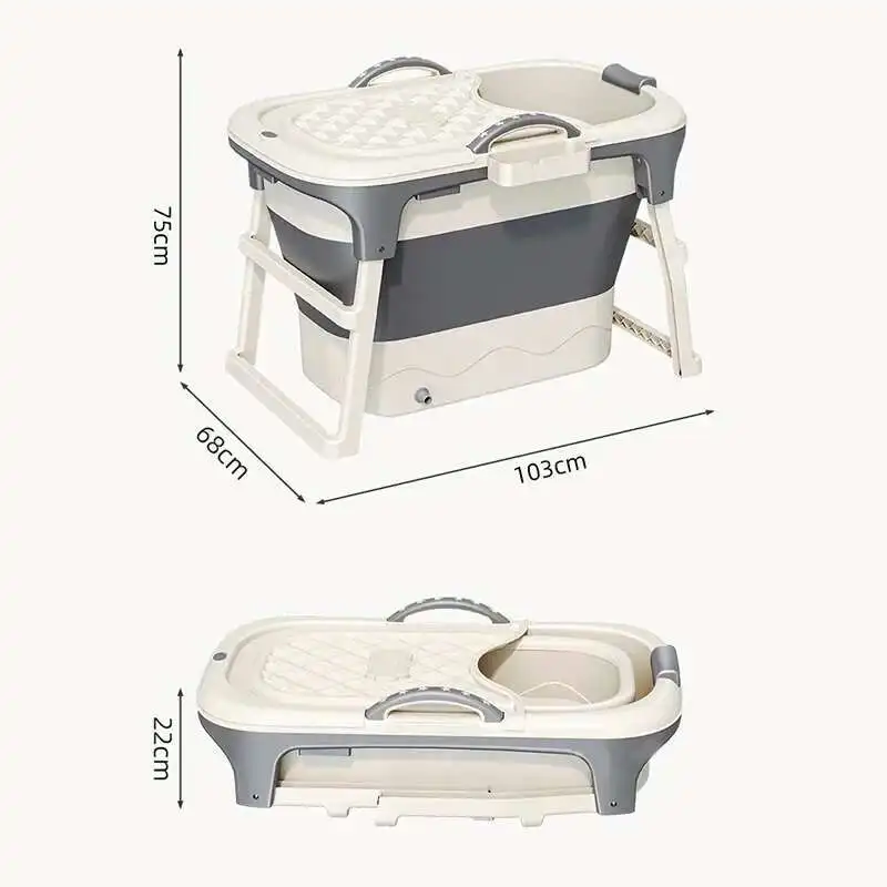 

Modern Plastic Bathtub for Bathroom Simple Thickened Portable Folding Bathtub Sitting Bath Steaming Household Portable Bathtubs