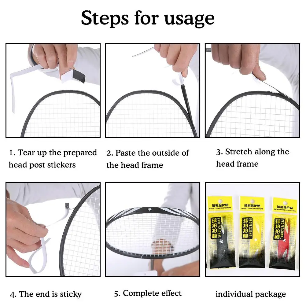 1/6Pcs Badminton Racket Protection Tape Self Adhesive Protective Strip Racquet Head Guard for Sport Badminton Accessories - Image 4