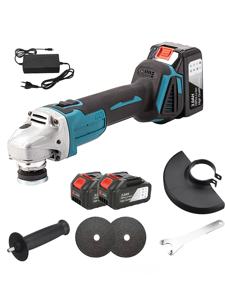 18V Borstelloze Elektrische Haakse Slijper 4 Snelheden Draadloze Slijper Snijmachine Houtbewerking Power Tool 100 Mm Chuck Power tool - afbeelding 2