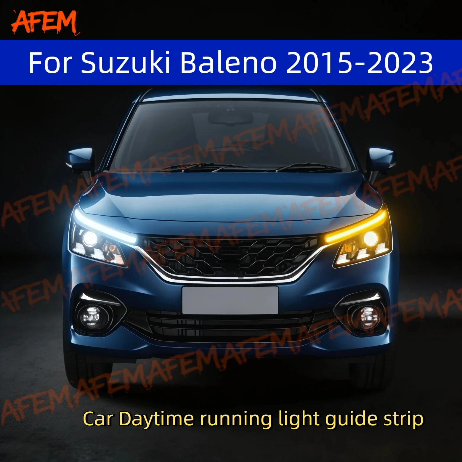 

2Pcs 12V Led Guide Strip Headlight For Car Daytime Running Lights Turn Signal DRL Car Modification For Suzuki Baleno 2015-2023