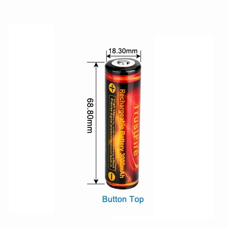 2Pcs 3000mAh 18650 Lithium Li-ion Battery Rechargeable Battery 3.7V Suitable for Electronic Products Night Lights