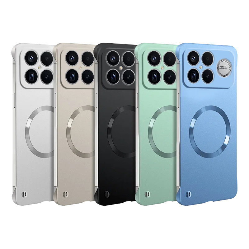 Matte Hard Frameless Fashion Magnetic Phone Case for Poco F9 Ultra F9 Pro F8 Ultra F8 Pro Metallic Paint Frosted Thin Back Cover