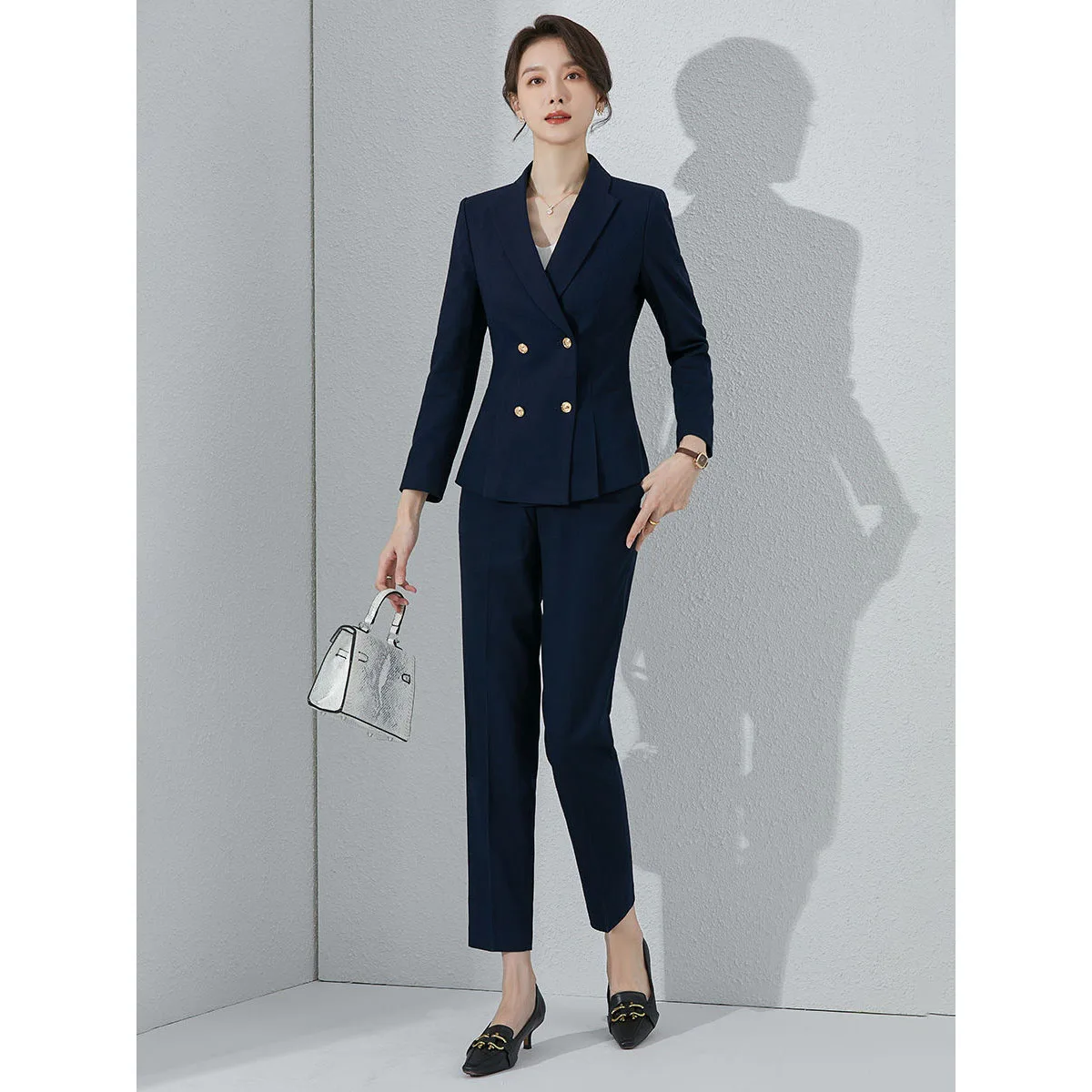 Female Professional Formal Blazer 2PCS Spring Autumn New Ladies Suit Coat And Pants Two Piece Set Outwear Advanced Women Outfits