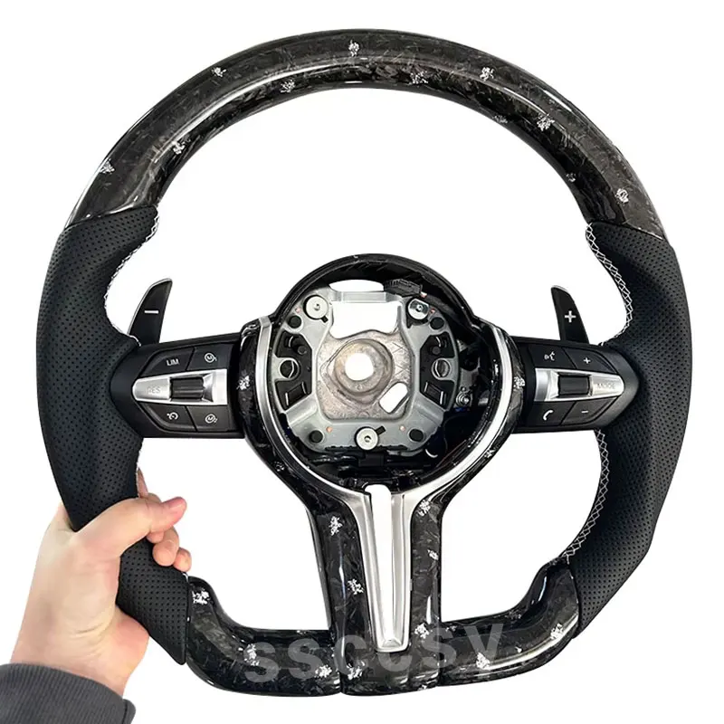 Carbon Fiber Steering Wheel Suitable For BMW F10 F20 F30 E90 E60 Models, With Buttons And Shift Paddles, Car Accessories M Logo